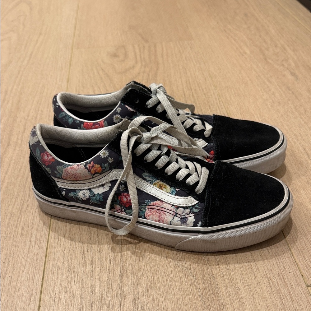 Floral Black Vans